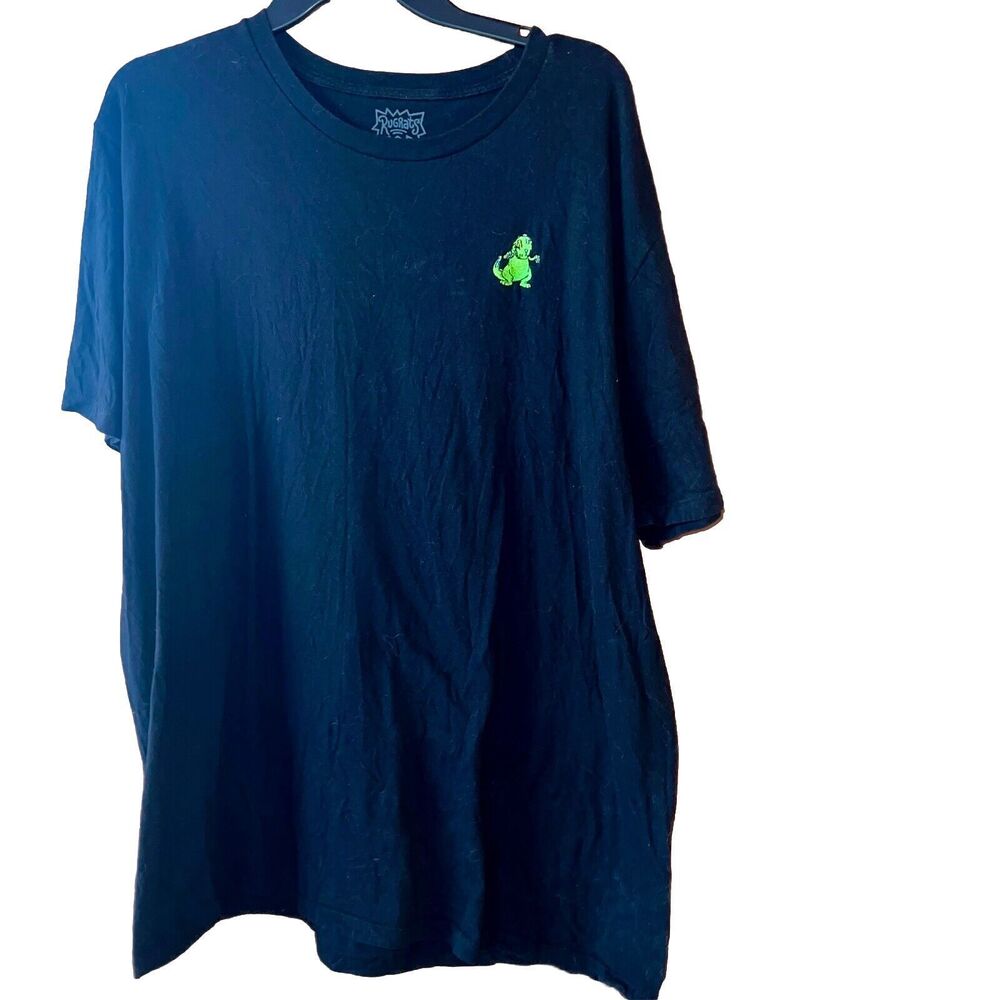 Reptar Shirt Mens 2XL XXL Tall Black Short Sleeve Nickelodeon Rugrats Mini